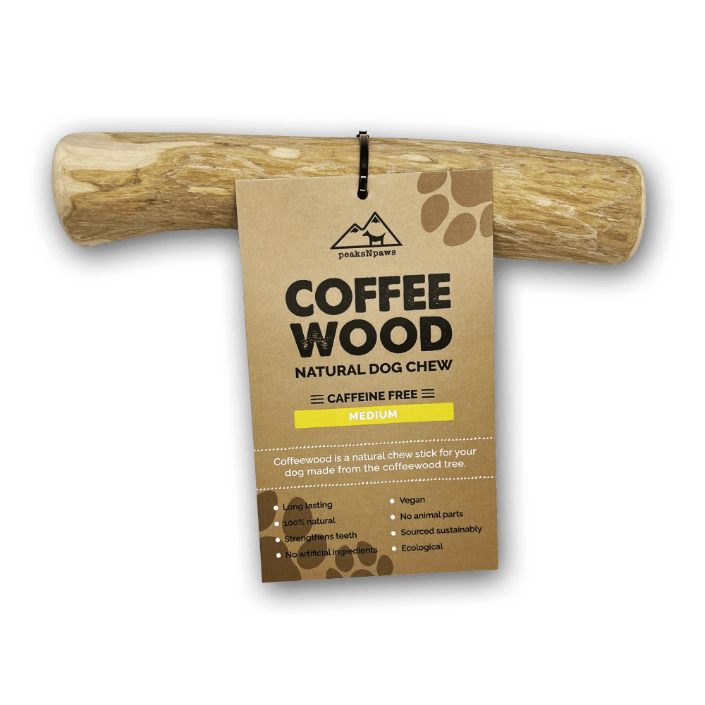 Medium Coffee Wood Dog Chew for Dogs Under 50 LBS - peaksnpaws
