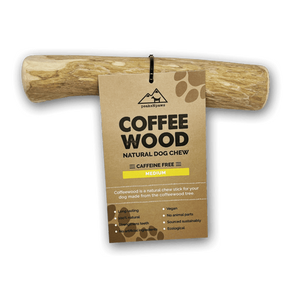 Medium Coffee Wood Dog Chew for Dogs Under 50 LBS - peaksnpaws